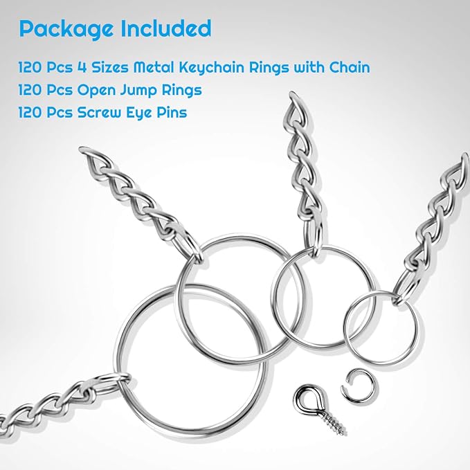 Key Chain Rings, Shynek 360Pcs Key Rings Bulk - Image 2