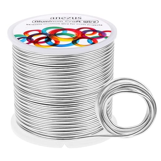 Anezus 12 Gauge Aluminum Wire 100 Feet - 2mm Metal Armature Bendable Sculpting by anezus