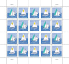 United States Postal Service Sailboats 2023 Blue Rectangular Postcard Stamps - Image 6