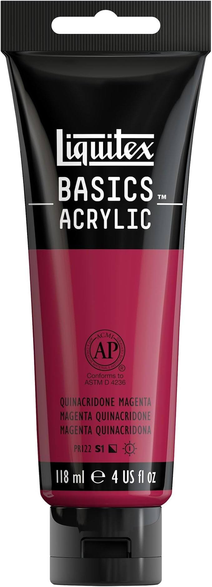 Liquitex BASICS Acrylic Paint, 118ml Tube, Quinacridone Magenta by Liquitex
