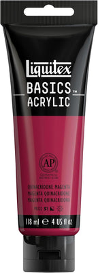 Liquitex BASICS Acrylic Paint, 118ml Tube, Quinacridone Magenta by Liquitex