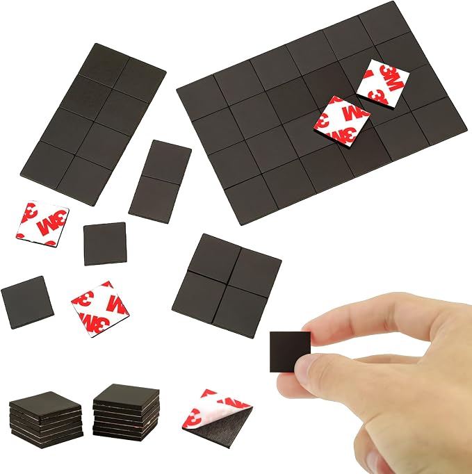 Magnetic Squares with Adhesive Backing, Self Sticky Pre-Cut Magnet Tape Strip by CHUNNIAOUSMARKET
