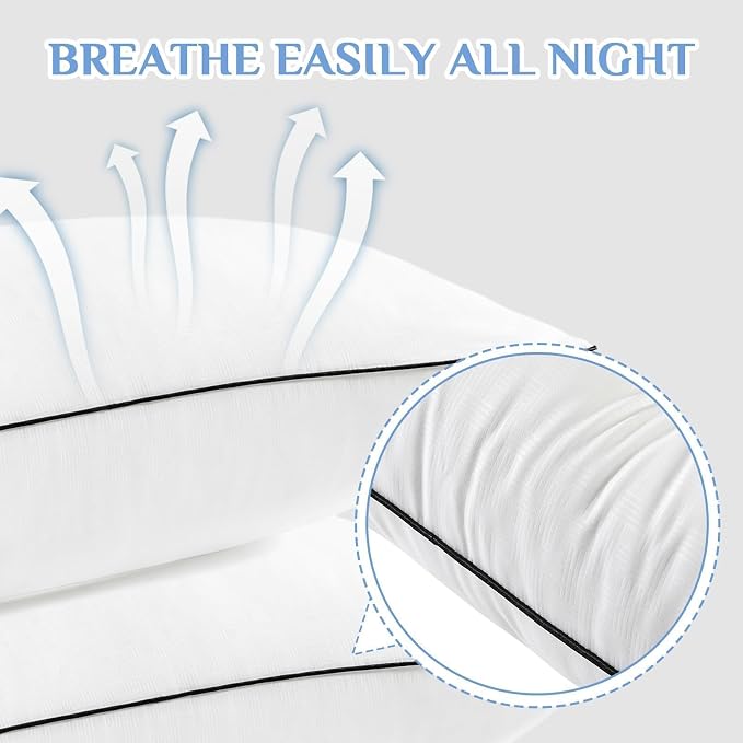 JOLLYVOGUE King Size Pillows Set of 4, Collection Bed Pillows - Image 5