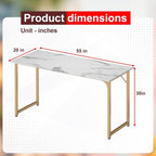 PayLessHere | 55 Inch Computer Desk | White Gold | Office Desk - Image 3