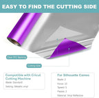HTVRONT Purple Metallic Vinyl, 10FT x 12" Matte Purple Permanent Vinyl Roll | - Image 5