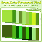 Tintnut Green Permanent Vinyl 18 Sheets 12''x10'' Solid Color Adhesive Viny | - Image 2