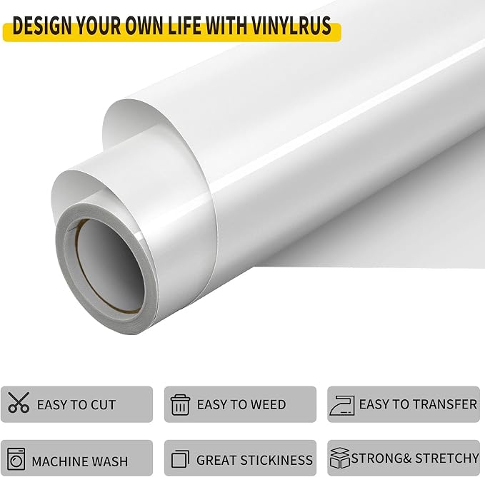 VinylRus Heat Transfer Vinyl-12” x 8ft Iron on Vinyl Roll - Image 3