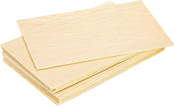 Okllen 150 Pieces Balsa Wood Sticks, Square Unfinished Balsa Wood Sheets Set - Image 4