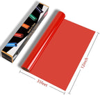 RENLITONG Glossy Red HTV Vinyl 12" x 35ft Roll - Image 2