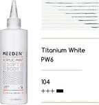 MEEDEN Titanium White Acrylic Paint: Matte Finish 250ml/8.45oz Soft Body Bulk - Image 2