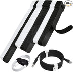 70pcs Cable Ties Reusable Black and White Wire Ties Cable Management Cord Ties by NAYZWOK