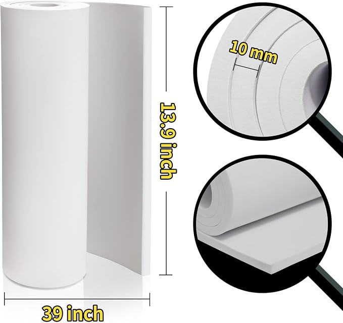 2-Pack 10mm Thick White Eva Foam Sheets roll, 13.9" x 39" Premium eva Craft Foam - Image 2