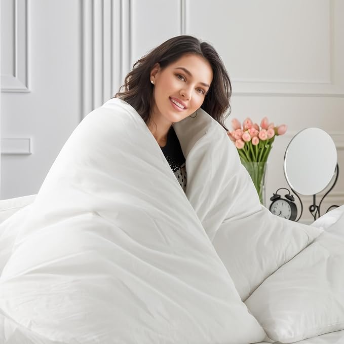 NEXHOME PRO Duvet Cover Set California King Linen Look Textured Cream White - Image 6