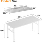 Need Large Folding Computer Desk, 60 Inch Writing Table, Metal Frame, Sturdy - Image 3