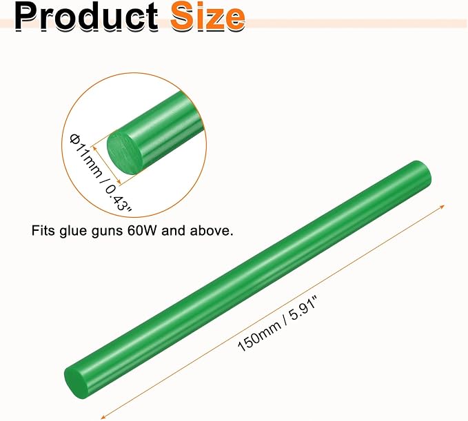 HARFINGTON 10pcs Hot Glue Sticks 0.43" Dia x 5.91" Long EVA Mini Hot Melt - Image 2