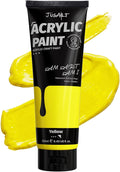 JusArt Yellow Acrylic Paint, 8.45oz/250ml Large Tube, Heavy Body Rich Pigment by JusArt%7CCreativeArtSupplies