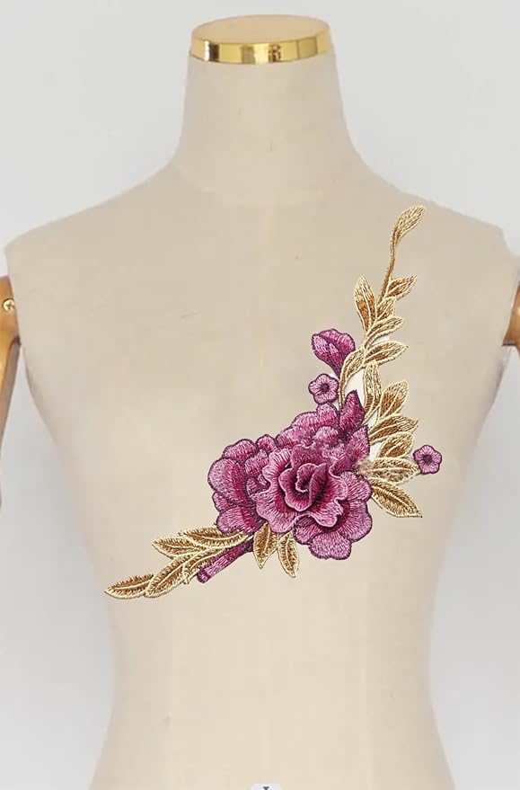 Vintage Rose Sew Lace Flower Embroidery Patches, - Image 3