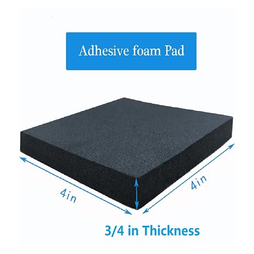 Adhesive Foam Padding, 4 Pieces 4" x 4" x 3/4" Neoprene Anti Vibration | High - Image 2