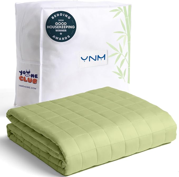 YnM Cooling Weighted Blanket for Adults, 15lbs Heavy Bed Throw for One Person by YNM