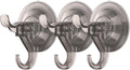 Antimbee 3 Pack Suction Cup Hooks, Clear Suction Hanger, Removable Small Hooks for Shower, Bathroom, Glass, Door, Windows, Kitchen - Up to 11 lbs on Smooth Surface (Transparent Gray)