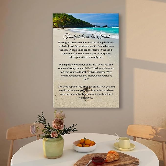 Footprints In The Sand Poems And Paintings Inspirational Poster Art Print - Image 5