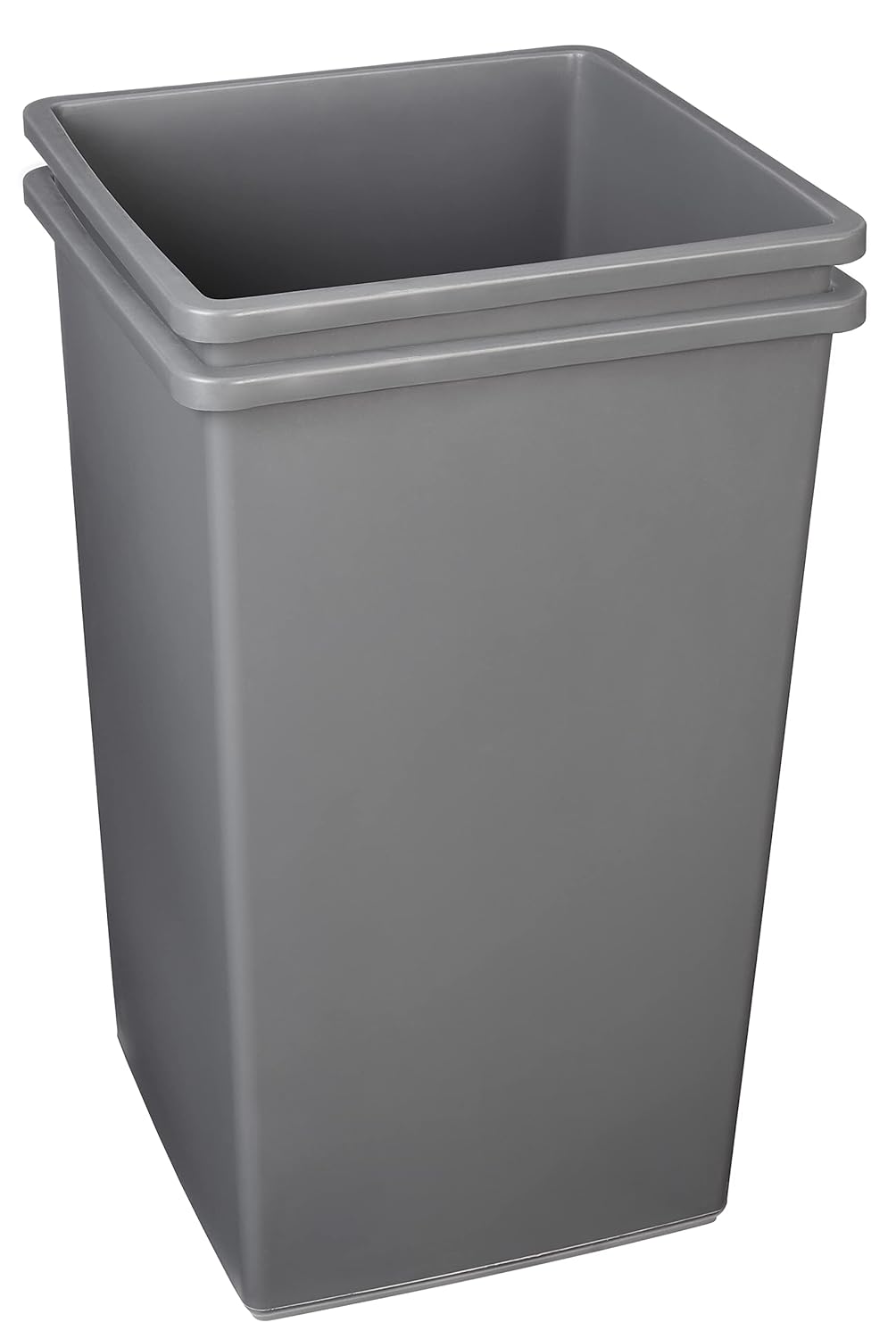 Amazon Basics Square Waste Container Open Top Wastebasket, Plastic Bins, 25 gallons, Grey, (Pack of 2)