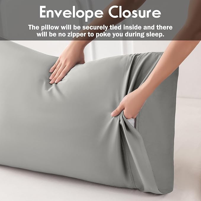 Pillowcases King Size 2 Pack, Cooling Viscose from Bamboo Pillow Cases - Image 4