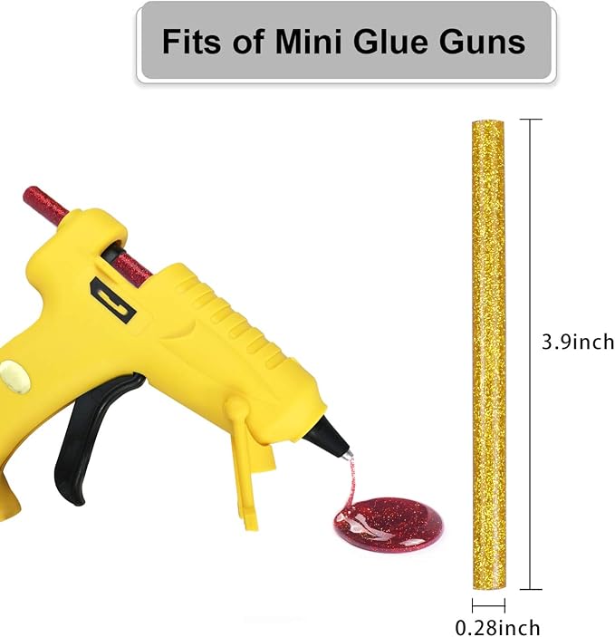 Gwybkq Mini Glitter Hot Glue Sticks 14 Colored - Image 2
