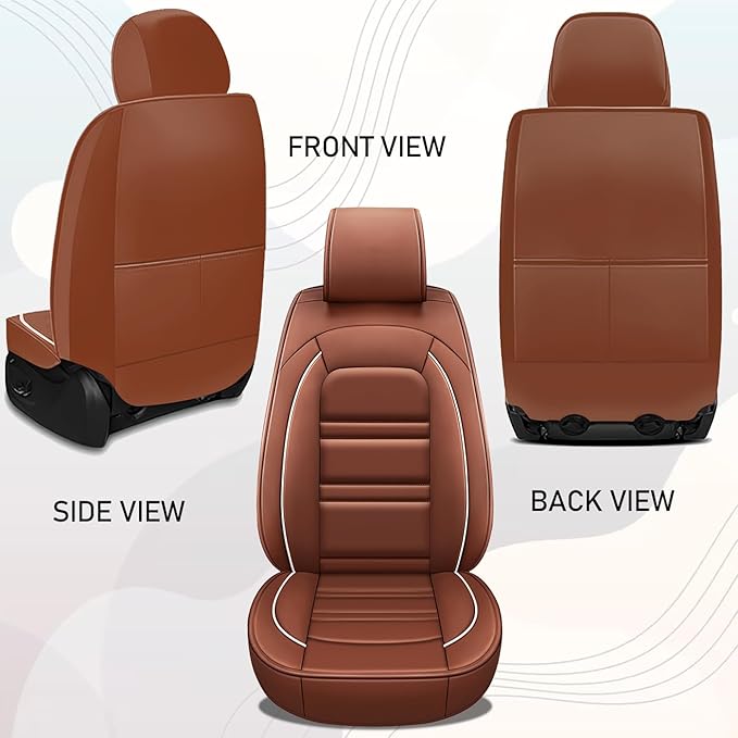 Seat Cover for Chevy Silverado 2007-2025 | Car Seat Covers Front Seats, Waterproof Seat Protectors, Automotive Front Seat Covers (Front Seat, Coffee)