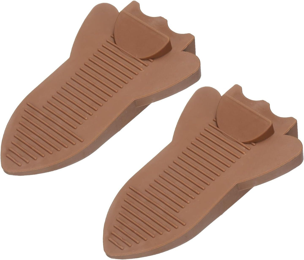 uxcell 2 Pcs Door Stoppers for Bottom of Door, Rubber Stackable Door Stopper Wedge Anti-Slip, 2.13 Inch, Coffee