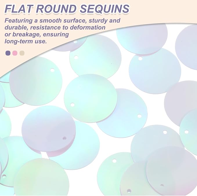 MECCANIXITY 700 Pcs Flat Round Sequins 15mm/0.6 Inch Loose Paillettes Craft - Image 3