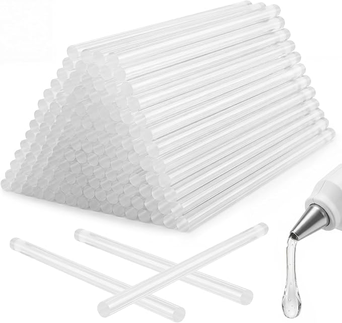 KISEER 100 Pack Clear 0.43 x 8 Inch Full Size Hot Glue Sticks Universal Fit by KISEER