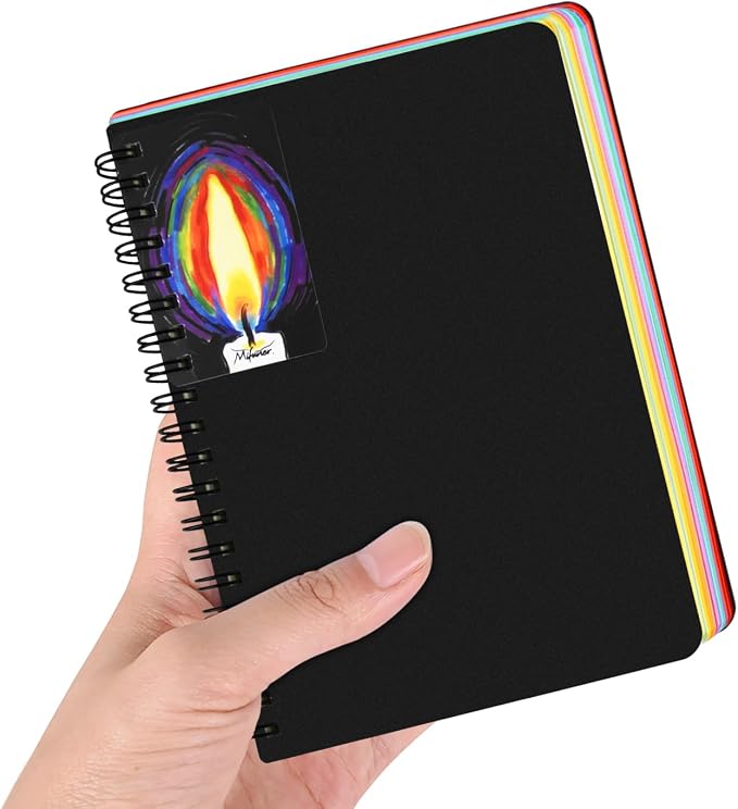 5x7in 12 Colors Paper Sketchbook, 80gsm Spiral Bound Art Journal Sketchbook by E-WEICHEN