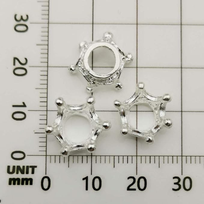 iloveDIYbeads 60pcs Mixed Antique Silver Bronze Gold 3D King Crown Loose Spacer - Image 4