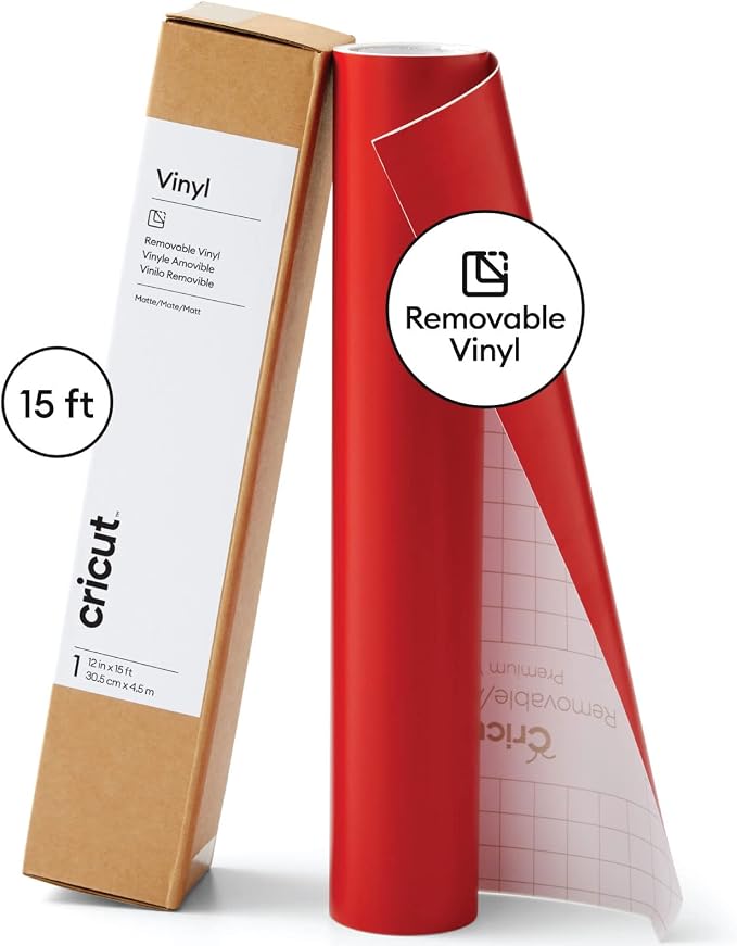 Cricut Premium Removable Vinyl, Cardinal Red, No-Residue Easy Removal up to 2 - Image 3