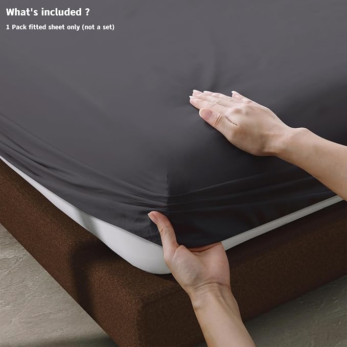 100% Egyptian Cotton Fitted Sheet King Size, 600 Thread Count, Soft & Elastic - Image 4