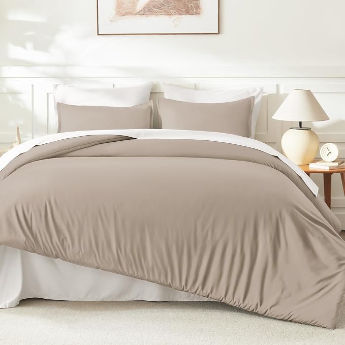 Litanika Light Coffee Twin/Twin XL Comforter Set, 2 Pieces Lightweight Solid - Image 6