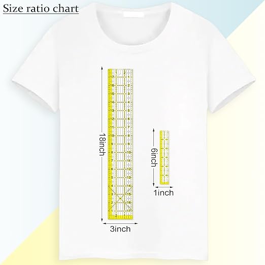 Acrylic Ruler 7 Piece Set, Non Slip Rings 50 Pieces, Quilting Rulers - Image 4
