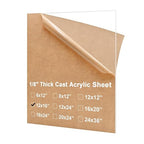 KINLINK 12x16 Plexiglass Sheets 1/8 inch Thick, 3mm Clear Cast Acrylic Sheet by KINLINK