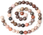 45PCS 8mm Natural Silicified Wood Jade Gemstone Round Loose Beads - Image 2