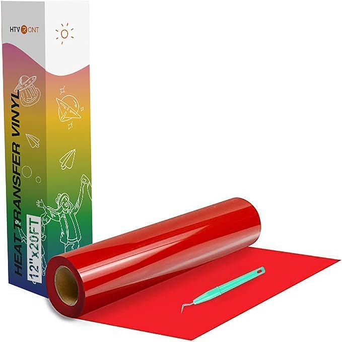 HTVRONT Heat Transfer Vinyl Red HTV Rolls, HTV Vinyl by HTVRONT