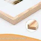 ATOBART 11x14 Picture Frame, OAK Wood Photo Frame 8x10 - Image 5