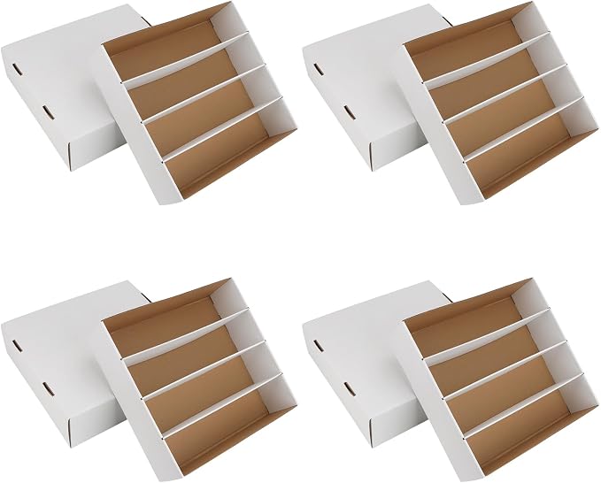 Trading Card Storage Box 3120 Count Collector Cards Box White Sports Card by HIMOMO