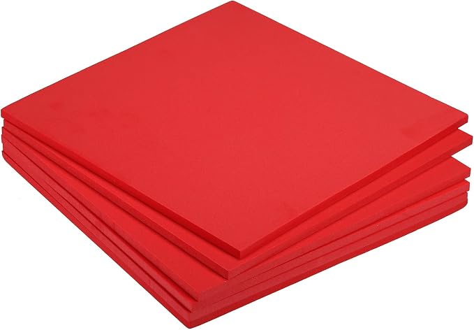 MECCANIXITY EVA Foam Sheets Red 9.8 Inch x 9.8 Inch 7mm Thick Crafts Foam Sheets by MECCANIXITY