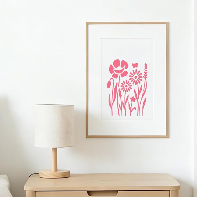 9pcs Wildflower Stencil for Painting Flower Beds Painting Crafts Template Wall - Image 5