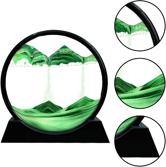 Muyan Moving Sand Art Picture Sandscapes in Motion Round Glass 3D Deep Sea Sand - Image 4
