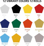 FUNKAKA HTV Heat Transfer Vinyl Bundle, 12 Rolls 12" x 5ft HTV Vinyl - Image 2