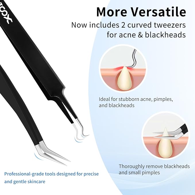 XOOL 10 PCS ESD Precision Tweezers Set, Anti-Static Stainless Steel Tweezers Kit - Image 8