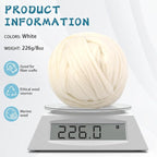Wonvoc Core Wool for Needle Felting, 8 OZ White Merino Wool Roving, Soft - Image 2
