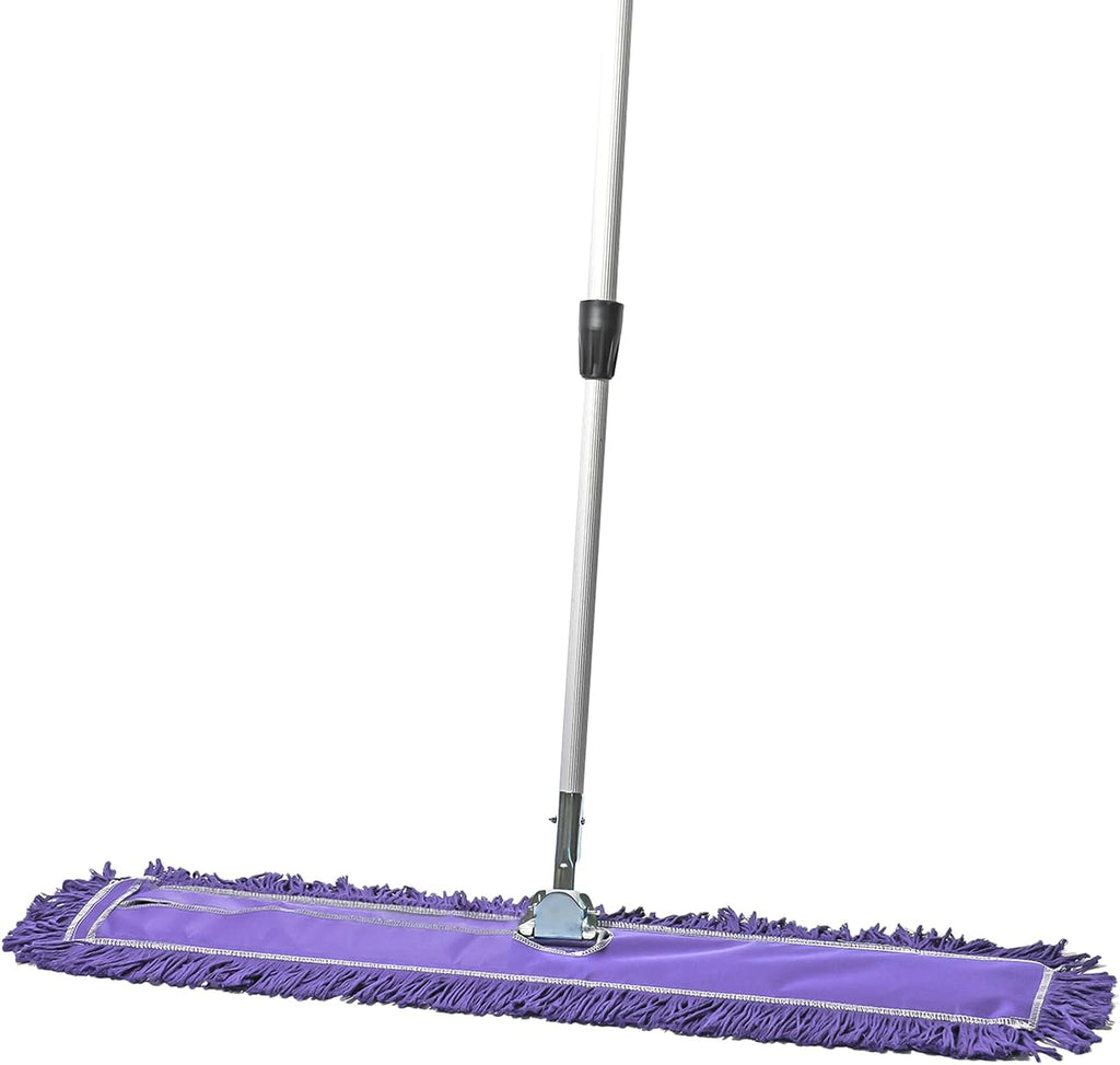 36 Inch Purple Commercial Dust Mop & Floor Sweeper with Extendable Handle – Mop for Hardwood, Tile, and Concrete Floor Cleaning